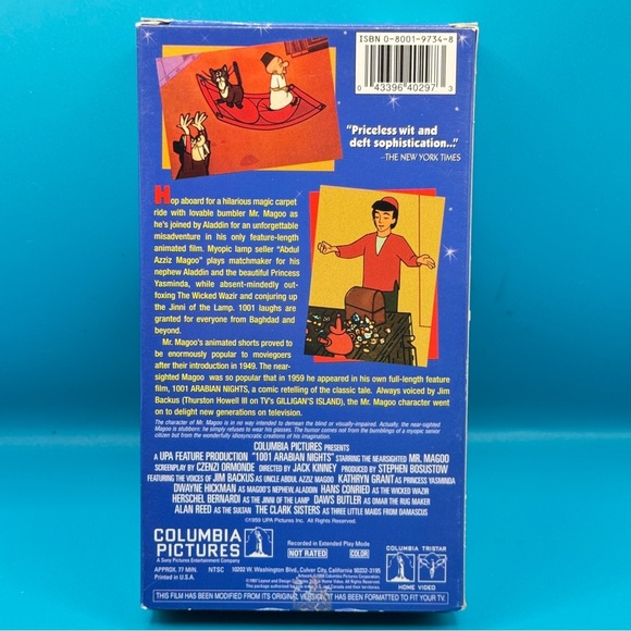 Vintage Mister Magoo 1001 Arabian Nights VHS 1985 Magic Window Tested Sleeve - Picture 5 of 8